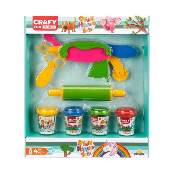 Oyun Hamuru Şekillendirme Seti 200 gr 6 Parça Pembe Merdane - Resim 3