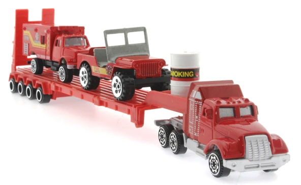 Die Cast Metal Tırlı ve Jeepli İtfaiye Seti - Resim 4