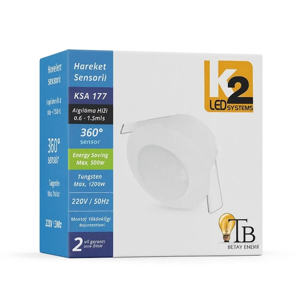 K2 LED  360 Tavana Gömme Hareket Sensörü Otomatik Işık Sensörü 220V ürün görseli 1