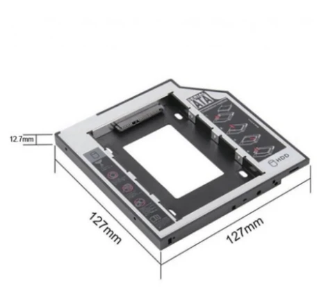 Gabble Dvd Yuvasına Takılan Ssd Hdd Kutusu 12.7 mm Hdd Caddy Kızak ürün görseli 1