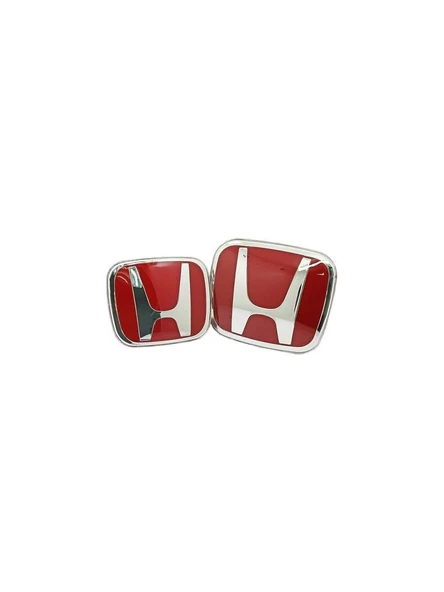 Honda Civic Fd6 (2006-2012) Uyumlu Kırmızı Ön-Arka-Direksiyon Logo Set ürün görseli 1