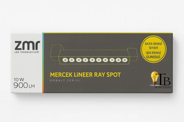 ZMR Mercekli Lineer Ray Spot 10W 900LM  Siyah Kasa  Lineer LED Ray Aydınlatma ürün görseli 1