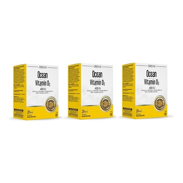 Orzax Ocean Vitamin D3 400 Iu 20 ml Sprey 3 Adet ürün görseli 1