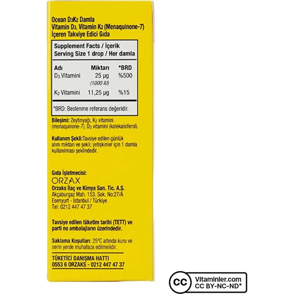 Ocean Vitamin D3 K2 Damla 2 x 20 ml - Resim 4