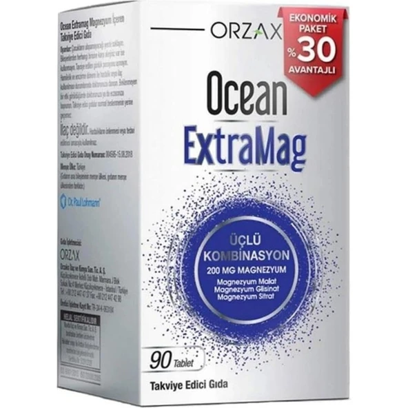 Orzax Ocean Extramag Üçlü Magnezyum Kombinasyonu 90 Tablet ürün görseli 1