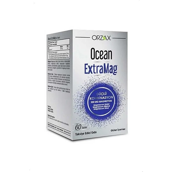 Orzax Extramag Üçlü Kombinasyon 200 Mg Magnezyum 60 Tablet ürün görseli 1