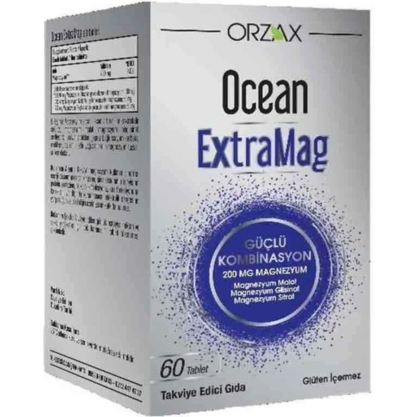Orzax Ocean Extramag 60 Tablet Magnezyum İçeren Takviye Edici Gıda ürün görseli 1
