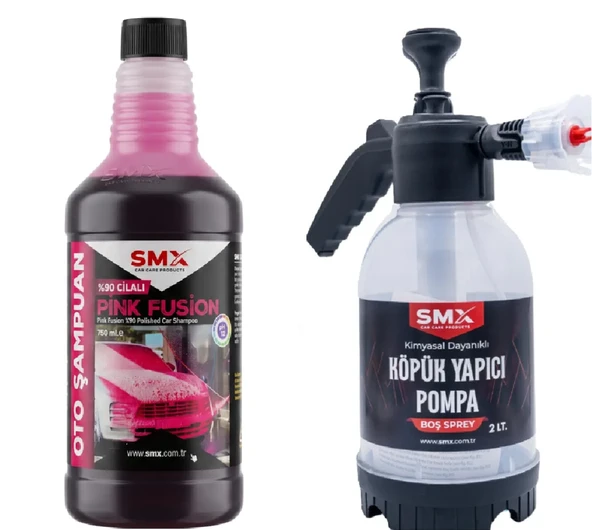 SMX %90 cilalı Pink Fusion Oto Şampuanı 750 ml ve Köpük Pompası ürün görseli 1