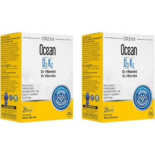 Orzax Ocean Ocean D3 K2 Vitamini 2'Li Set ürün görseli 1