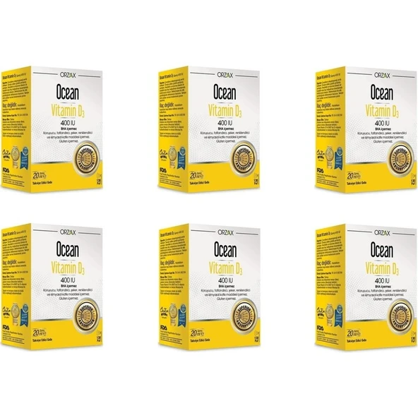 Orzax Ocean Vitamin D3 400 Iu Sprey 20 ml 6'lı Paket ürün görseli 1