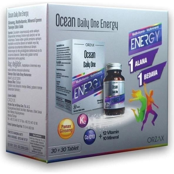 Orzax Daily One Energy 30+30 Tablet ürün görseli 1