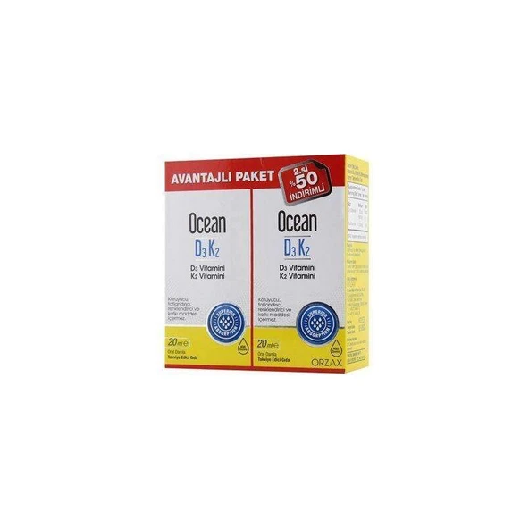 Orzax Ocean Kofre Vitamin D3+K2 20 ml 2.si 50 ( 1 Adet ) ürün görseli 1