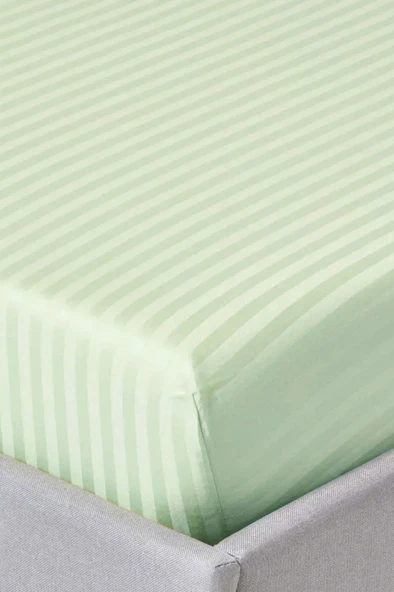 Varol %100 Pamuk Saten Stripe Battal Boy (King Size) Lastikli Çarşaf Takımı – 30 cm – 2 Yastık Kılıfı – 180x200 ürün görseli 1