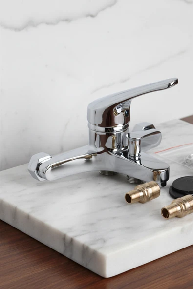 Banyo Bataryası Krom Renk Duş Musluğu Musluk Armatür ürün görseli 1