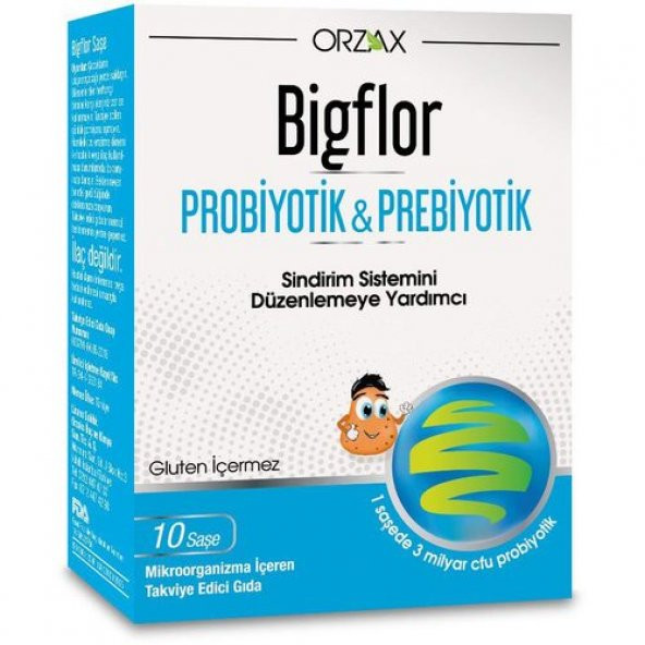 Orzax Bigflor Probiotic & Prebiotic 10 Sase ürün görseli 1