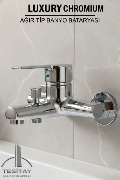 Banyo Bataryası Ağır Tip Delta Model Krom Renk Duş Musluğu Musluk Armatür ürün görseli 1