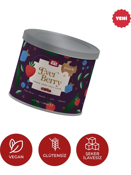 EverEat Everberry Dondurularak Kurutulmuş Yaban Mersini, Çilek, Ahududu, Böğürtlen Karışımı ürün görseli 1