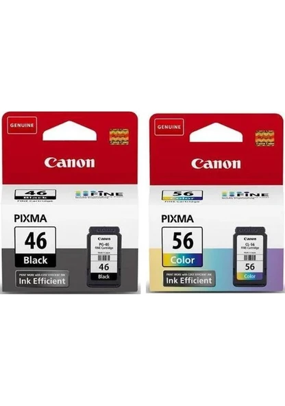 Canon PG 46 Cl 56 Pixma E404/E414/E464/E484 Siyah Renkli Kartuş ürün görseli 1