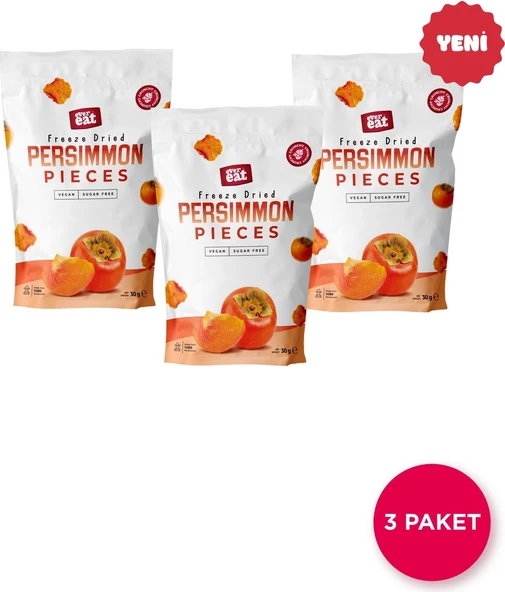 EverEat Cennet Hurması Kuru Meyve Cipsi 20 G x 3 Adet Dondurularak Kurutulmuş Meyve - Freeze Dried ürün görseli 1