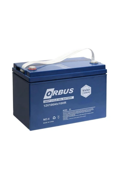 ORBUS 12v 100 Amper Derin Döngü Karbon Jel Akü ürün görseli 1