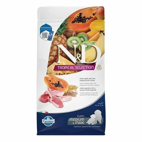 N&D Tropical Selection Puppy Kuzu Etli Orta ve Büyük Irk Yavru Köpek Maması 2 Kg ürün görseli 1