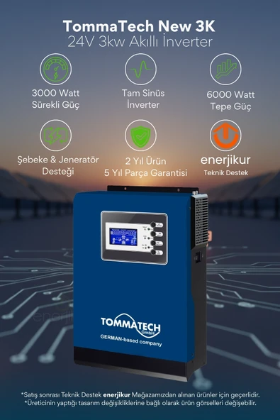 Tommatech New 1Kw (1000w) 12V Akıllı İnverter - Resim 2