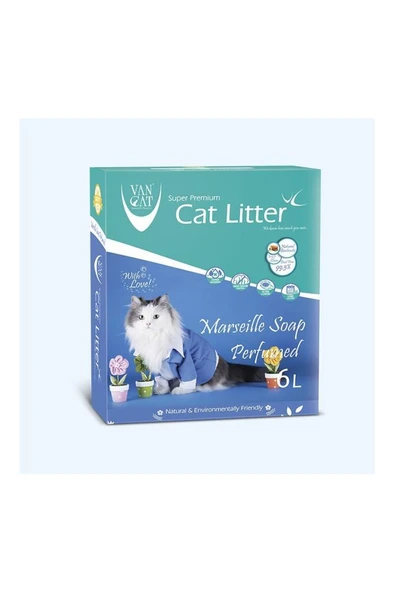 Vancat Marsilya Kokulu Bentonit Kedi Kumu 6 lt ürün görseli 1