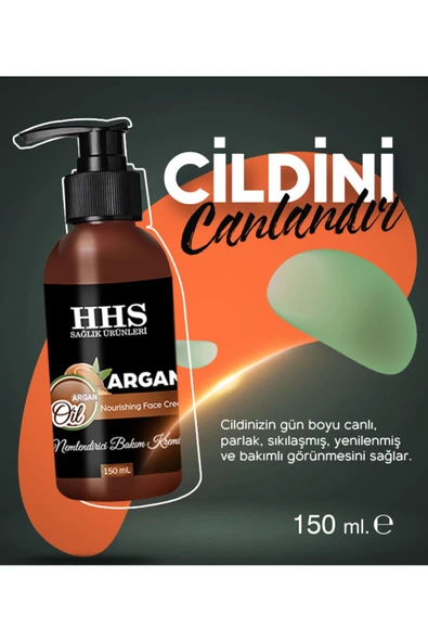 HHS SAĞLIK ÜRÜNLERİ Argan Nemlendirici Bakım Kremi 150 ML ürün görseli 1