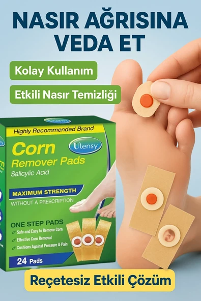 24'lü %40 Salisilik Asitli Nasır Tedavi Seti, Güçlü Nasır Sökücü Ped Ve Solüsyon ürün görseli 1