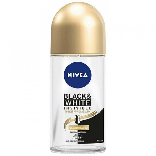 Nivea Black & White Invisible Roll On For Women İpeksi Pürüzsüzlük 50 ml ürün görseli 1