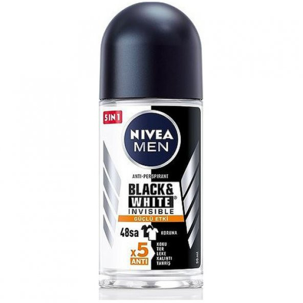 Nivea Men Black White Invisible Güçlü Etki Roll-On 50 Ml ürün görseli 1