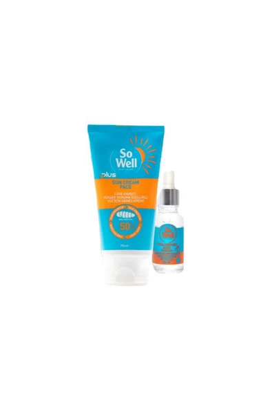 SOWELL So Well Leke Karşıtı Yüz İçin Güneş Kremi Spf 50+ Plus 75 ml + Hyaluronic Serum Hediyeli 20 ml ürün görseli 1