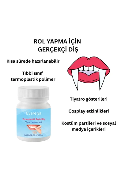 Parti Dişleri Yapım Malzemesi, Termoplastik Boncuklarla Cosplay ve Halloween Dişleri ürün görseli 1