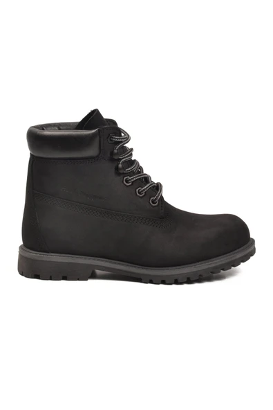 Siyah Nubuk Hakiki Deri Unisex Worker Bot - Resim 2