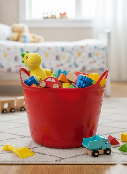 Kırmızı,  Esnek Plastik Kova – 20 Litre, Kurban Kovası, Esneyebilen Oyuncak ve Çamaşır Sepeti ürün görseli 1