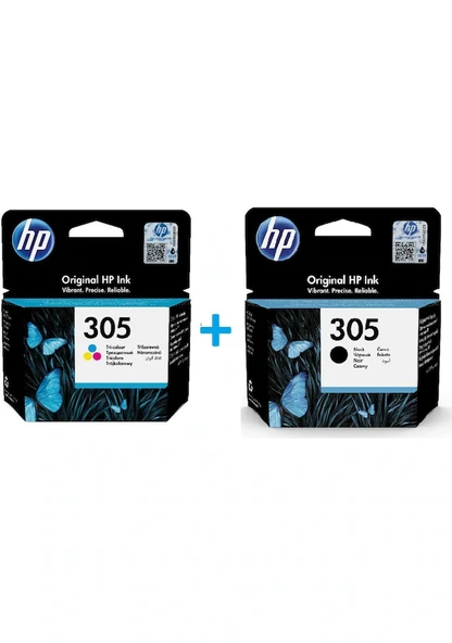 Hp 305 Siyah 3Ym61Ae Hp 305 Renkli 3Ym60Ae Kartuş Deskjet 2320 2710 Siyah ürün görseli 1