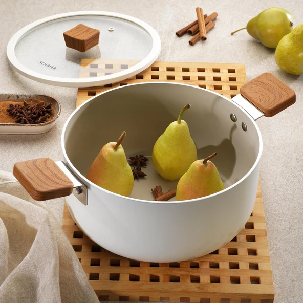 Schafer Ceramoni Seramik Derin Tencere 24 Cm – Krem ürün görseli 1