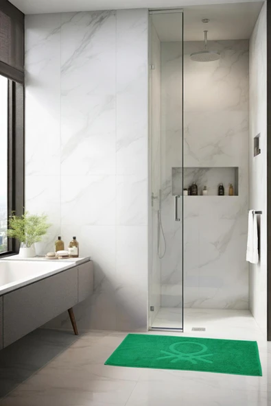 Be-0187-Gr  %100 Pamuk Yeşil 50X80 Cm Banyo Paspas Havlu ürün görseli 1