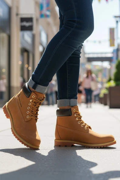 Tarçın Nubuk Hakiki Deri Unisex Worker Bot - Resim 3