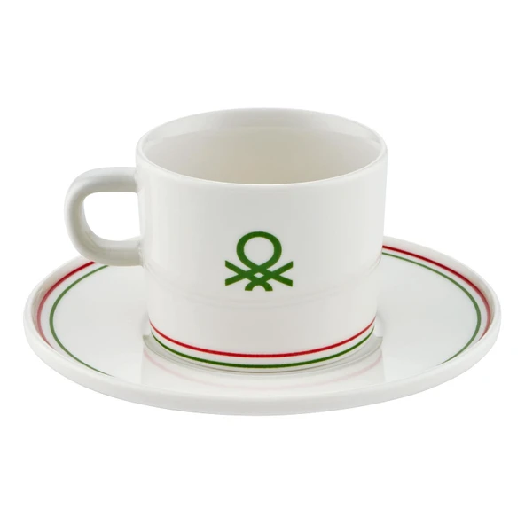 Benetton Seramik Çok Renkli 2 li Nescafe 4 Parça  Fincanı Takımı ürün görseli 1