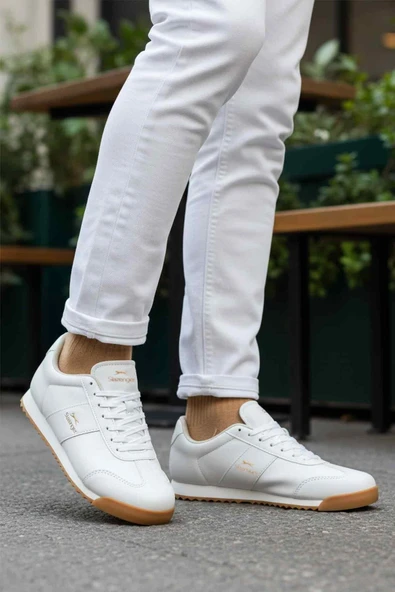 Beyaz Bağcıklı Erkek Sneaker - Resim 3