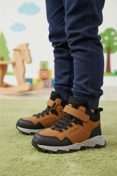 Taba Gri Cırtlı Erkek Çocuk Outdoor Bot - Resim 3