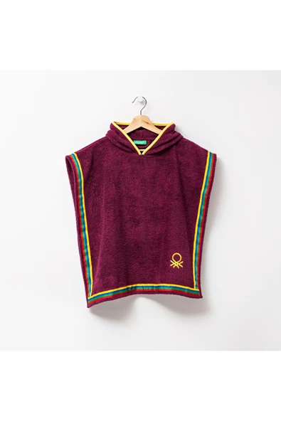Be-0818-Pr  %100 Pamuk Mor 65X65 Cm Çocuk Panço Havlu ürün görseli 1