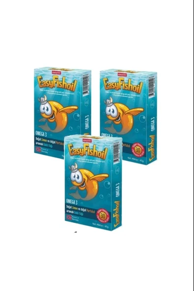 EasyFishoil Çocuk Portakal Aromalı 30 Çiğneme Tablet 3 Adet ürün görseli 1