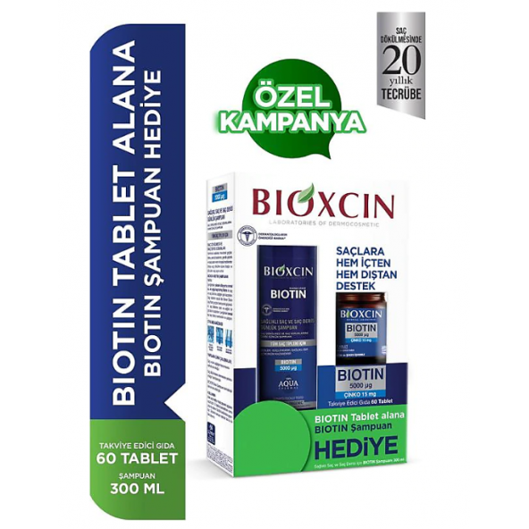 Bioxcin Biotin 5000 mg 60 Tablet + Biotin Şampuan 300 ml ürün görseli 1