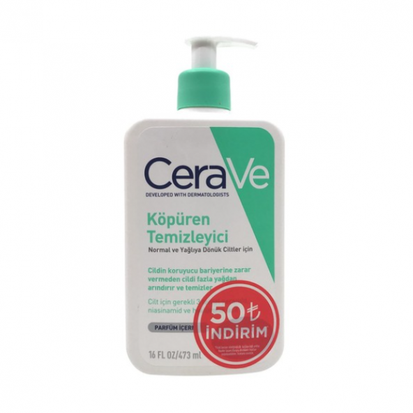 Cerave Foaming Cleanser Normal & Yağlıya Dönük Ciltler İçin 473 ml ürün görseli 1