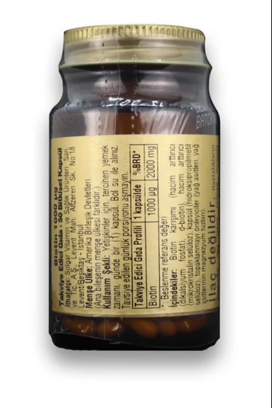 Solgar Biotin 1000 Mcg 50 Kapsül - Resim 2