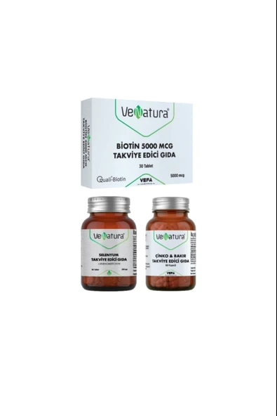Venatura Selenyum 90 Tablet ve Biotin 5000 Mcg 30 Tablet ve Venatura Çinko & Bakır 60 Kapsül ürün görseli 1