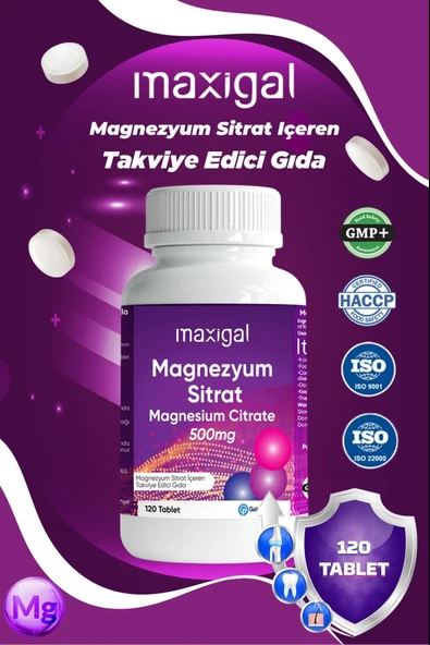 Maxigal Magnezyum Sitrat 120 Tablet - Resim 2