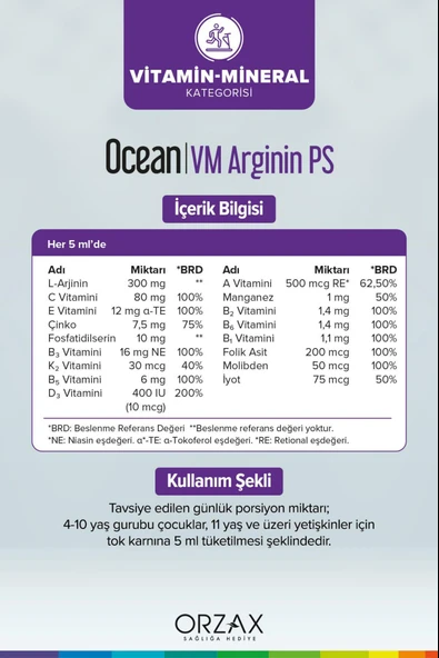 Ocean VM Arjinin Ps 150ml - Resim 2